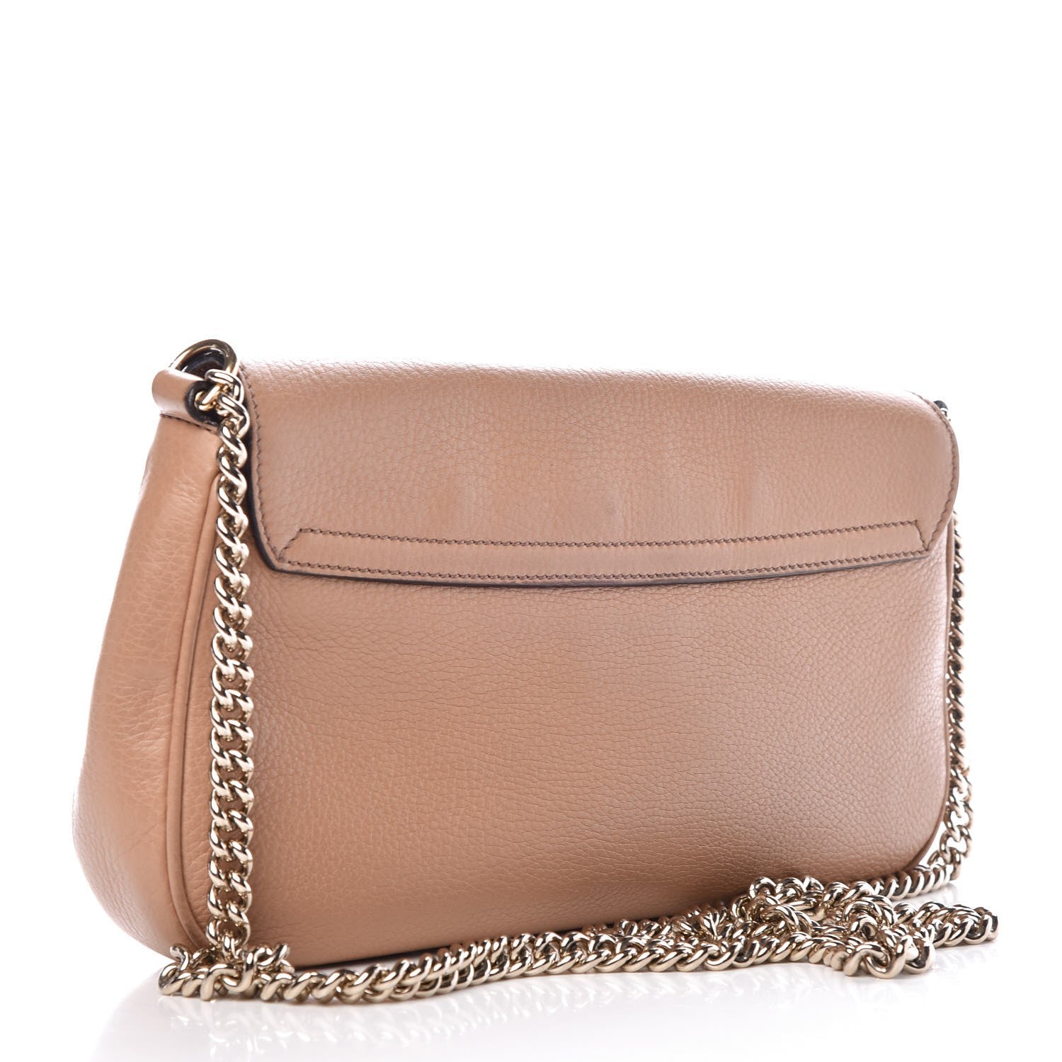 Gucci Pebbled Calfskin Medium Soho Flap Crossbody Camelia 4 of 13