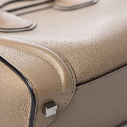 Celine Drummed Calfskin Micro Luggage Dune 8 of 14