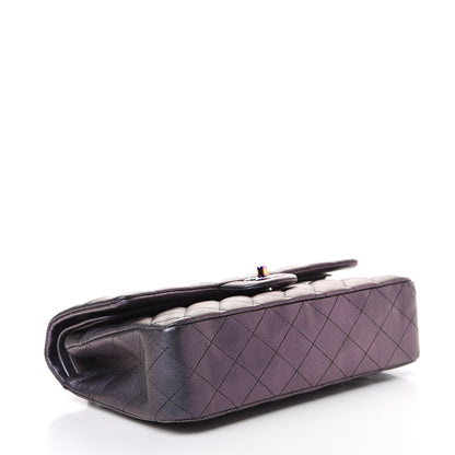 Chanel Iridescent Goatskin Quilted Medium Double Flap Purple 3 of 12