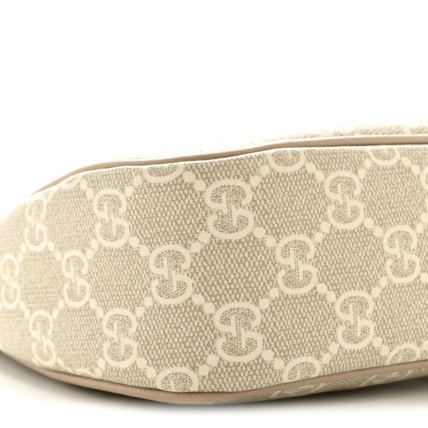 GG Supreme Monogram Textured Dollar Calfskin Small Ophidia Hobo Beige Mystic White Oatmeal