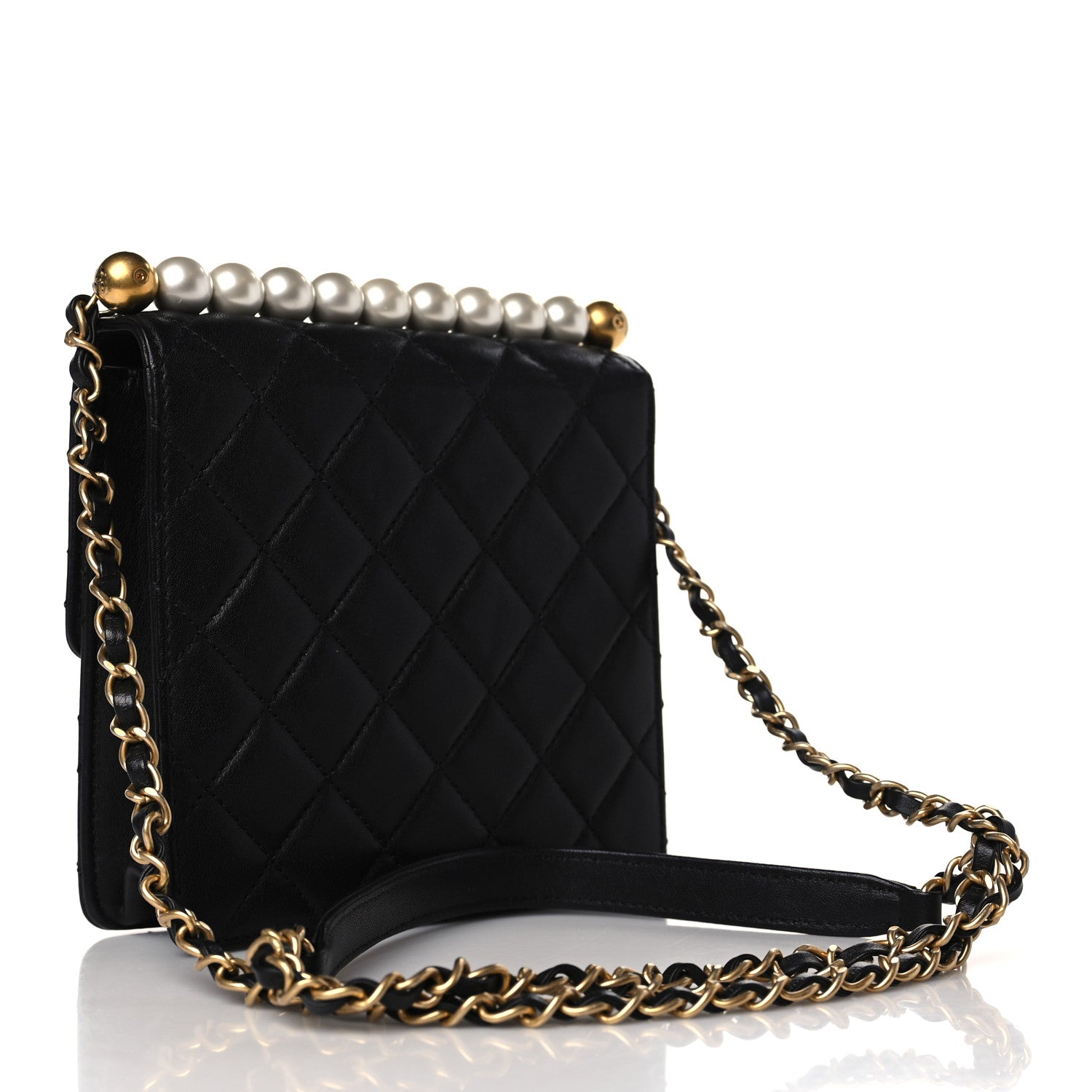 Chanel Goatskin Quilted Chic Pearls Flap Black 3 of 10