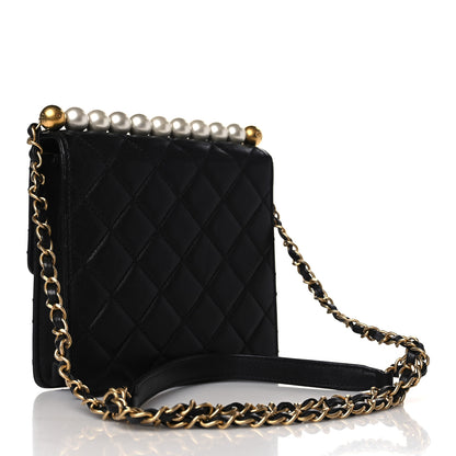 Chanel Goatskin Quilted Chic Pearls Flap Black 3 of 10