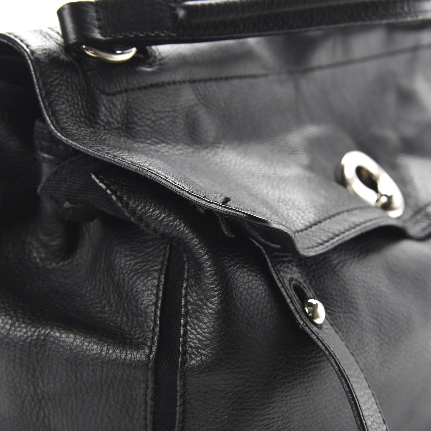 Calfskin Canvas Large Muse Two Black