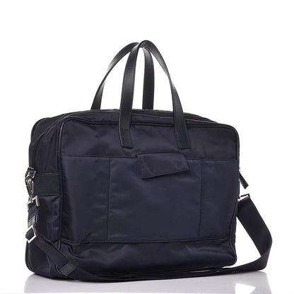 Prada Tessuto Nylon Saffiano Travel Briefcase Blue 3 of 12