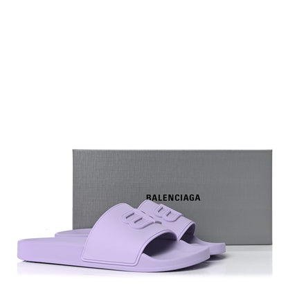 Balenciaga Rubber BB Womens Pool Slide Sandals 42 Lilac 8 of 8