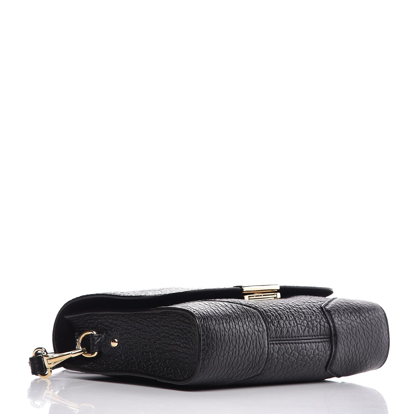 Grainy Calfskin Heritage Grain Small Crossbody Bag Black