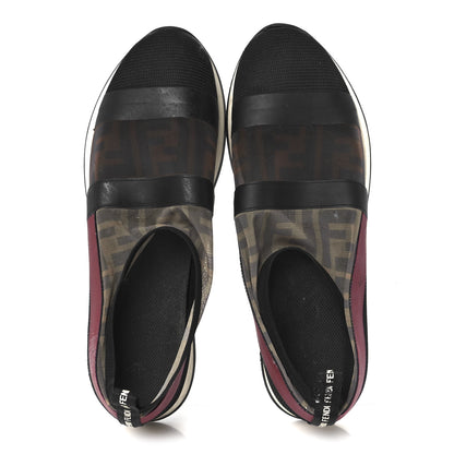 Fendi Technical Mesh Tulle FF Slip On Sneaker 37.5 Red Tobacco 2 of 11