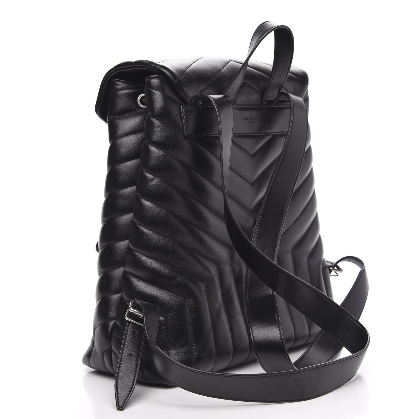 Calfskin Y Quilted Monogram Medium Loulou Backpack Black