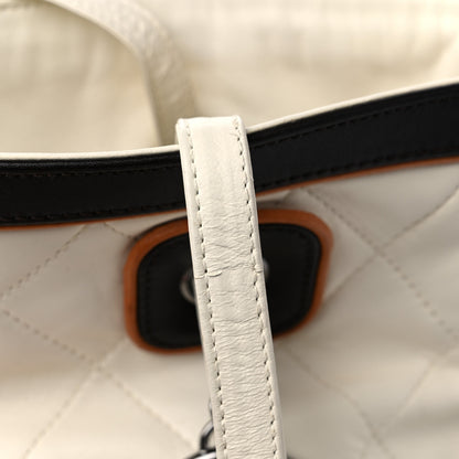 Chanel Lambskin Quilted Country Club Tote White Black 14 of 15