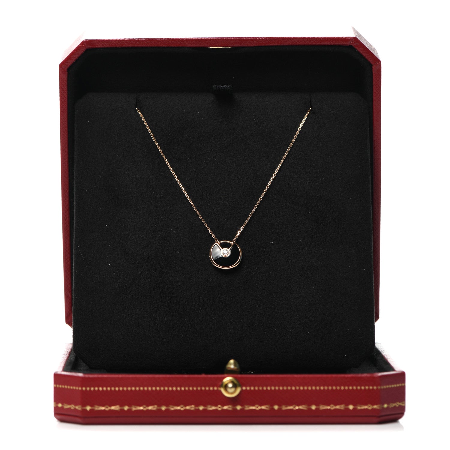 Cartier 18K Pink Gold Diamond Black Onyx XS Amulette de Cartier Pendant Necklace 7 of 7