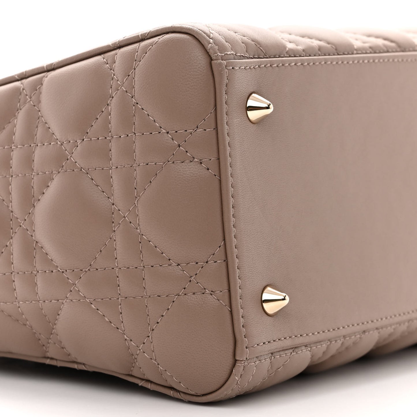Lambskin Cannage Medium Lady Dior Warm Taupe