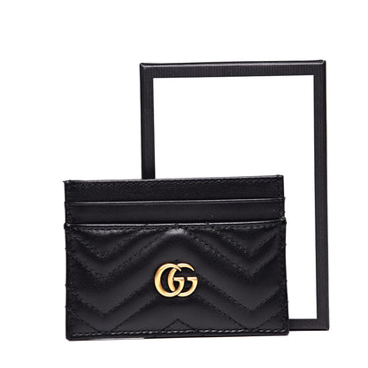 Gucci Calfskin Matelasse GG Marmont Card Holder Black 9 of 9
