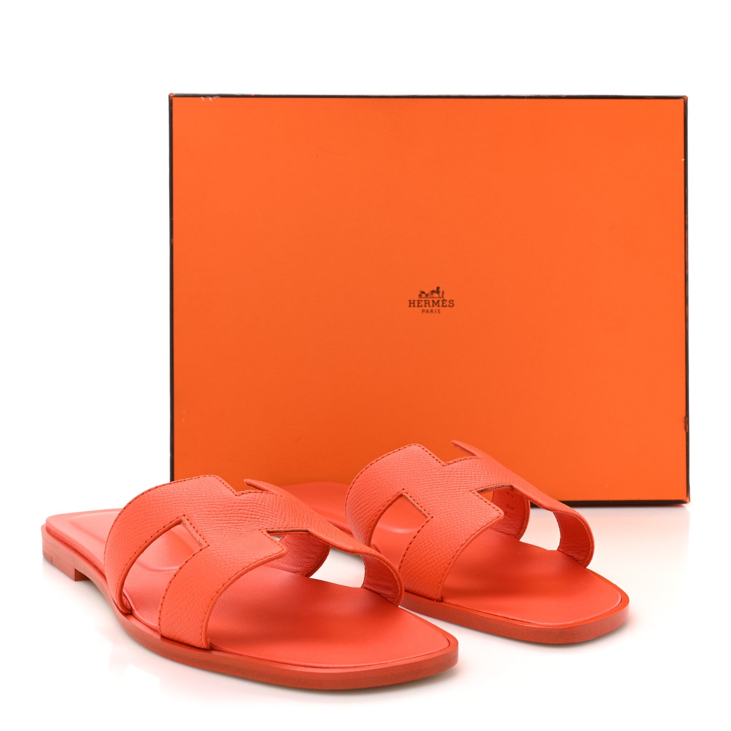 Hermes Epsom Oran Sandals 37.5 Orange Poppy 13 of 13