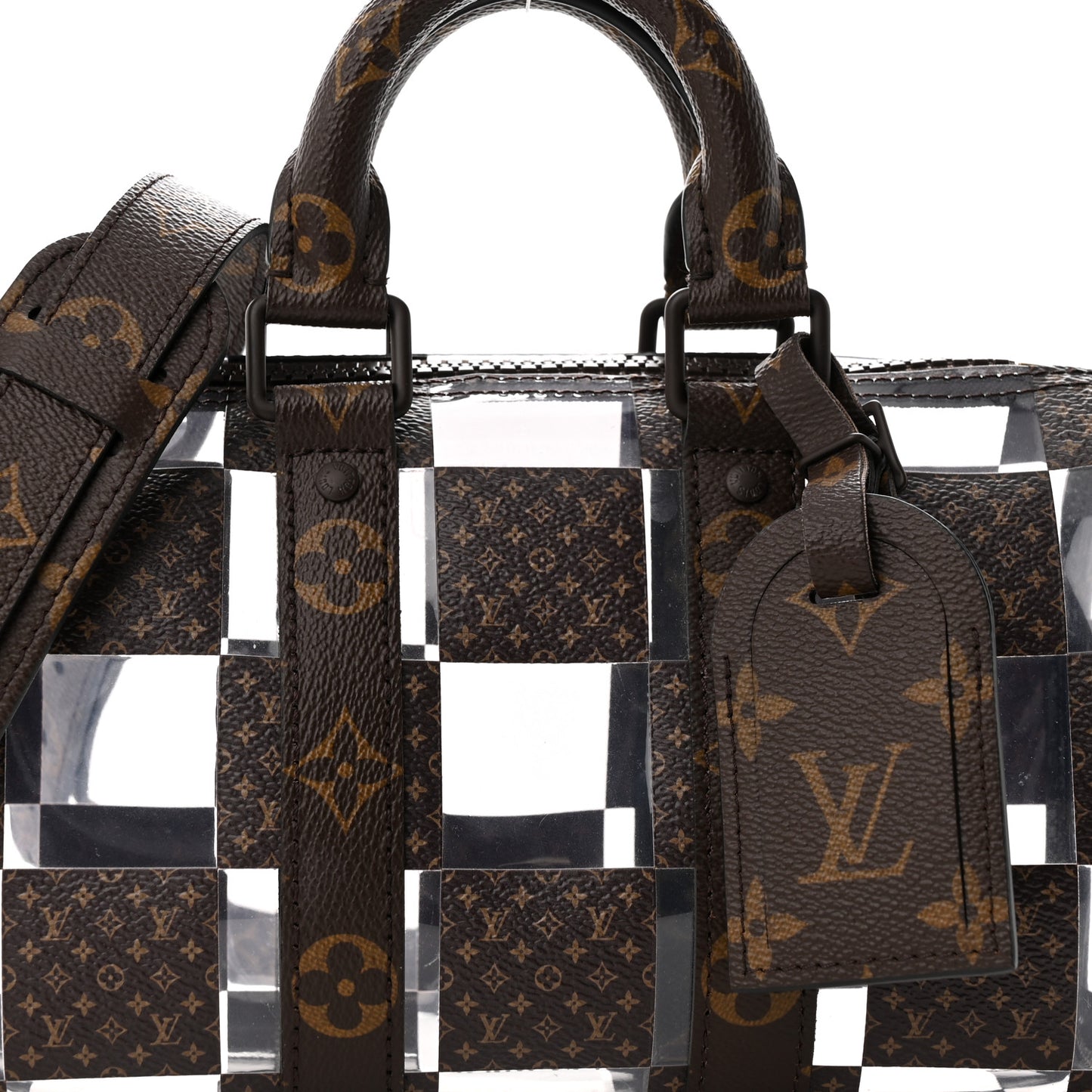 PVC Monogram Chess Keepall Bandouliere 25
