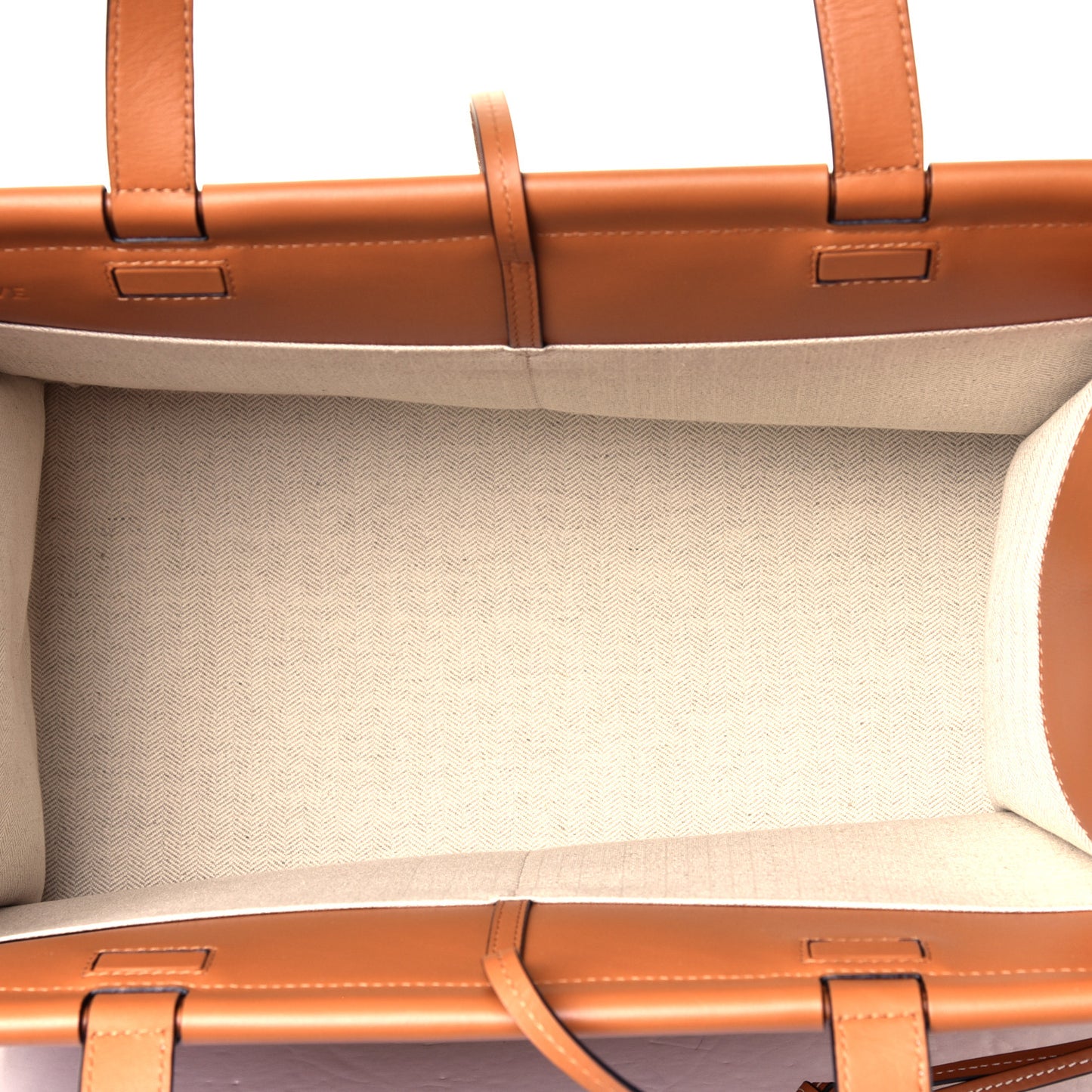 Grained Calfskin Cushion Tote Tan