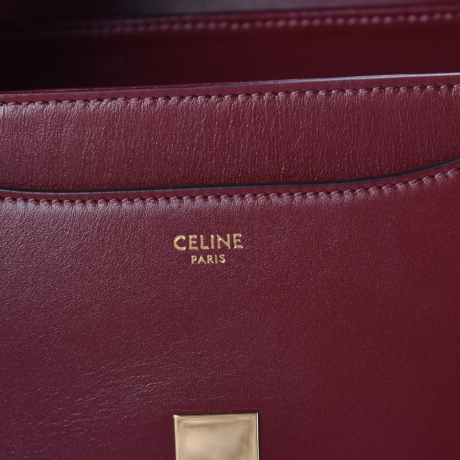 Celine Satinated Calfskin Small 16 Top Handle Bag Light Burgundy 5 of 5
