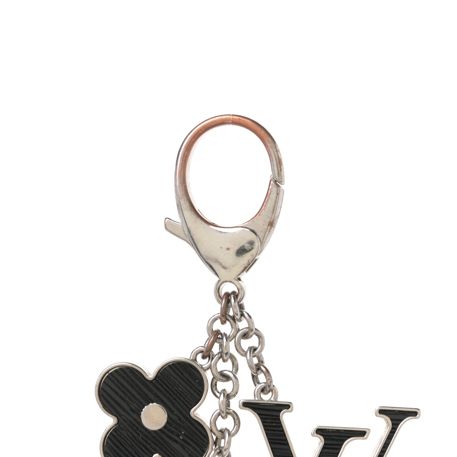 Louis Vuitton Fleur d Epi Bag Charm Key Holder Black 4 of 4