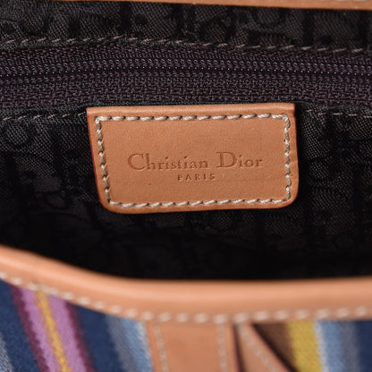Christian Dior Canvas Striped Saddle Bag Multicolor 6 of 8