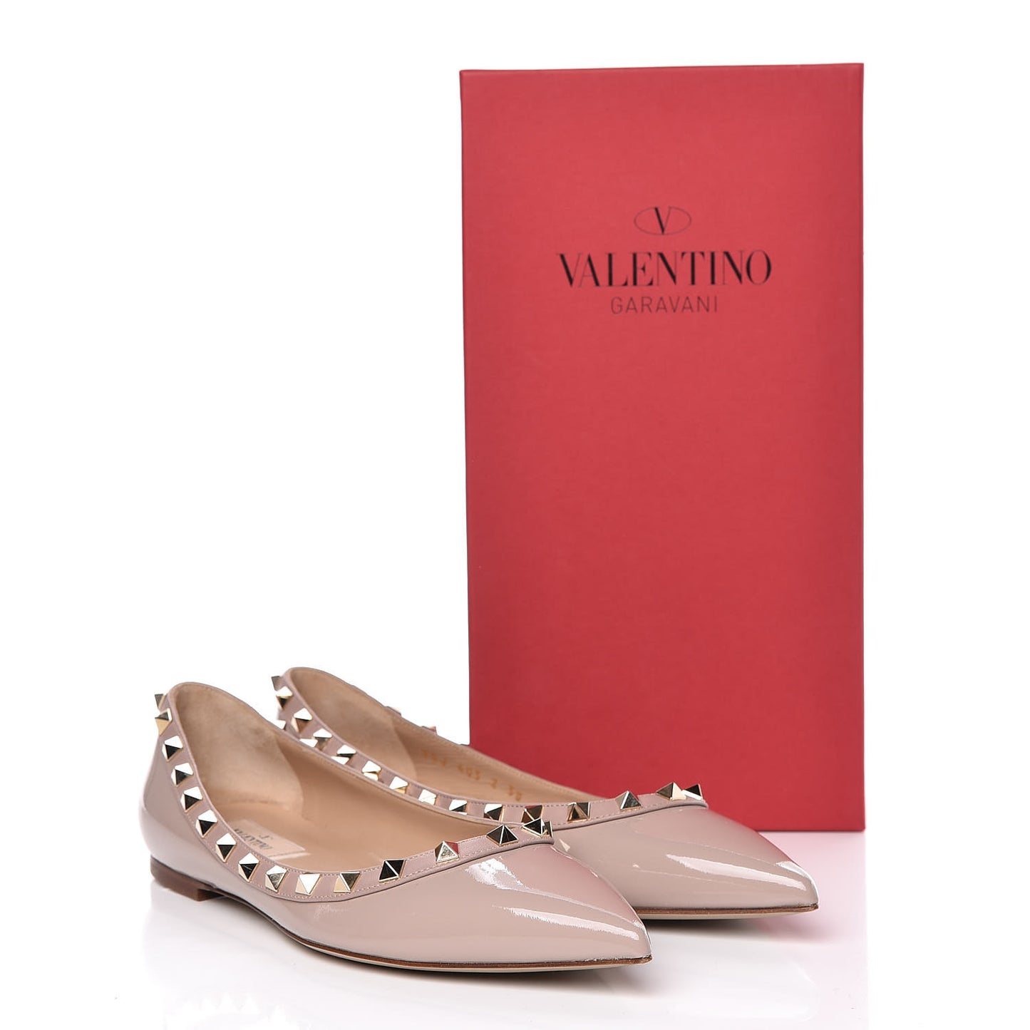 Patent Rockstud Ballerina Flats 38 Poudre