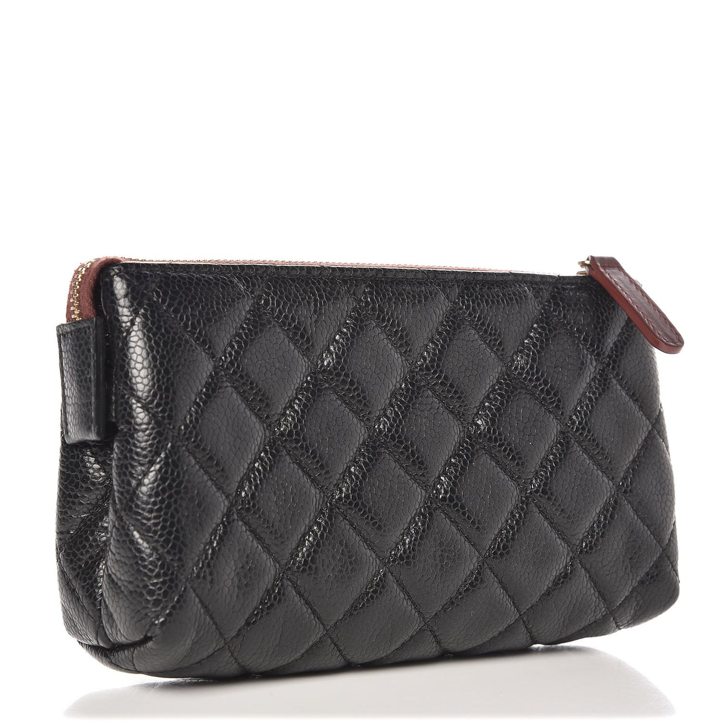 Caviar Quilted Cosmetic Case Black