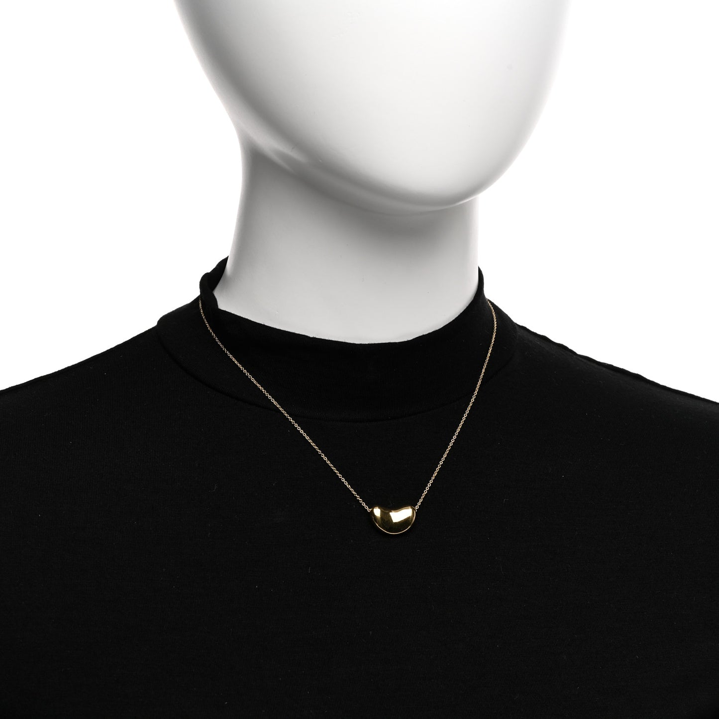 18K Yellow Gold 18mm Elsa Peretti Bean Pendant Necklace