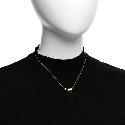 Tiffany 18K Yellow Gold 18mm Elsa Peretti Bean Pendant Necklace 2 of 4