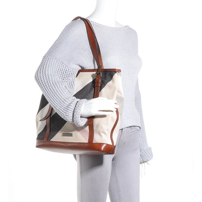 Burberry Canvas Mega Check Medium Orton Tote Pale Beige 2 of 12