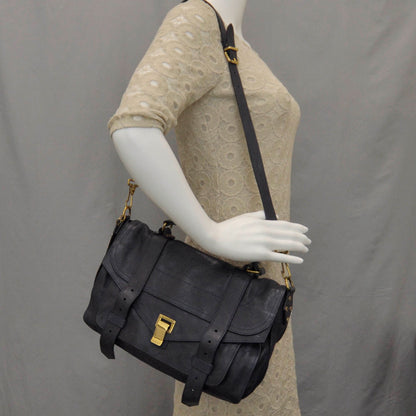 Proenza Schouler Lambskin PS1 Medium Satchel Midnight 2 of 9