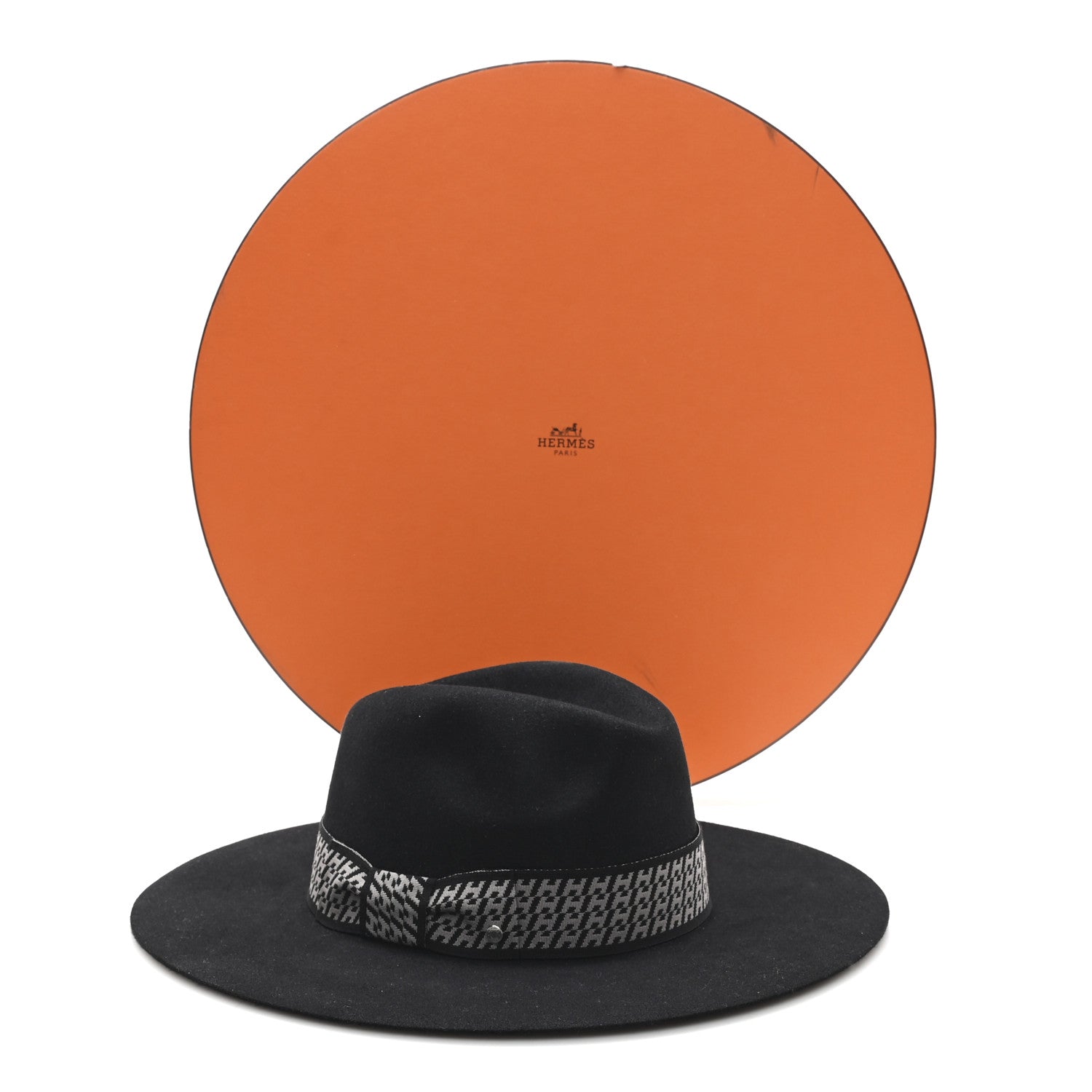 Hermes Rabbit Felt Faubourg Hat 59 Black 9 of 9