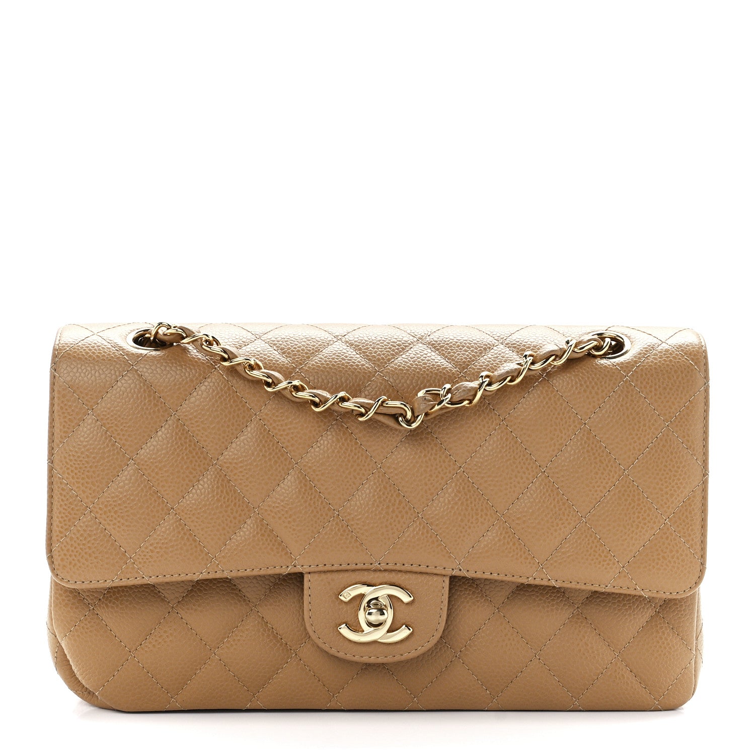 Chanel Caviar Quilted Medium Double Flap Beige 1 of 13