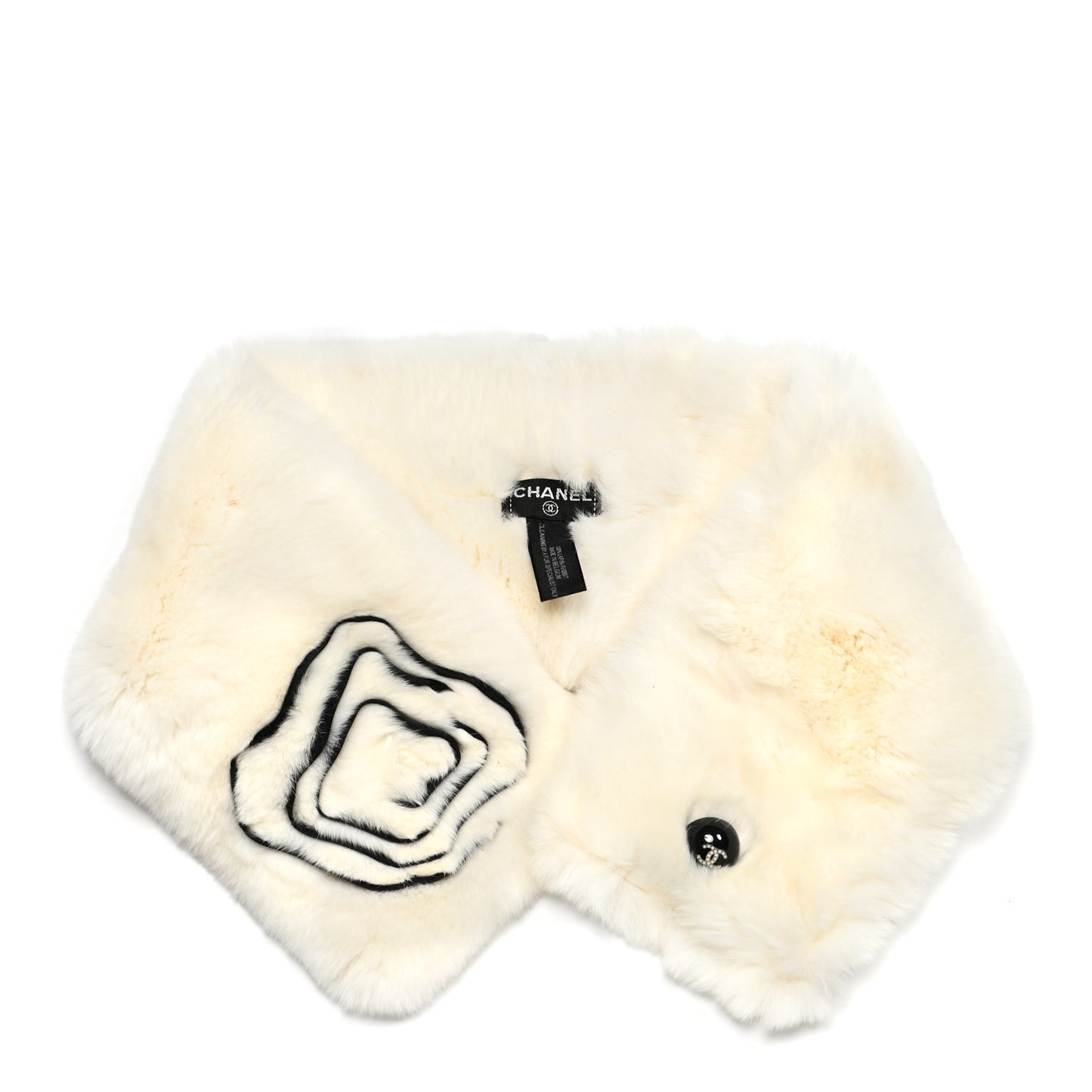 Rabbit Fur CC Scarf White