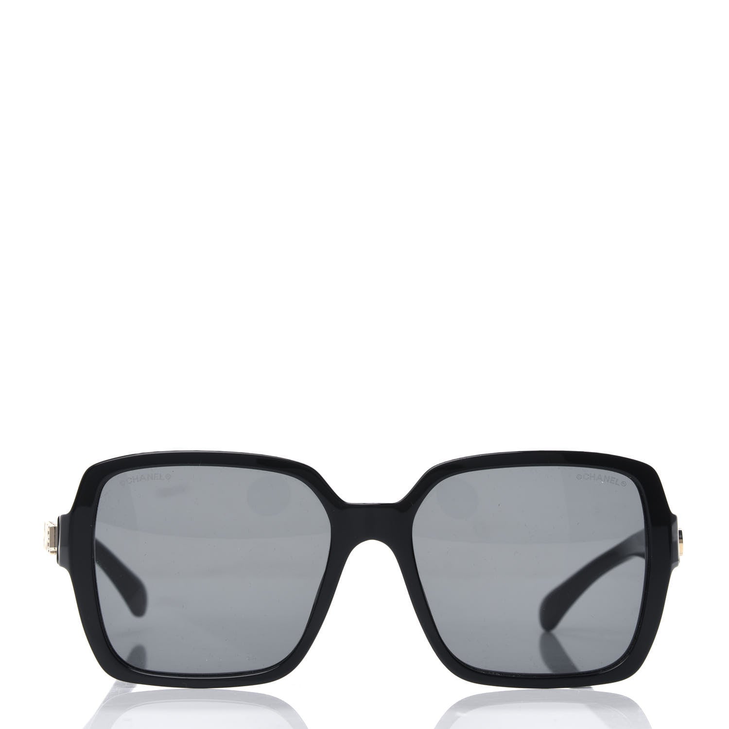 Chanel Acetate Polarized Square Sunglasses 5408 Black 2 of 4