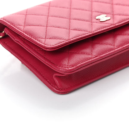 Chanel Caviar Quilted Wallet On Chain WOC Dark Pink 9 of 11