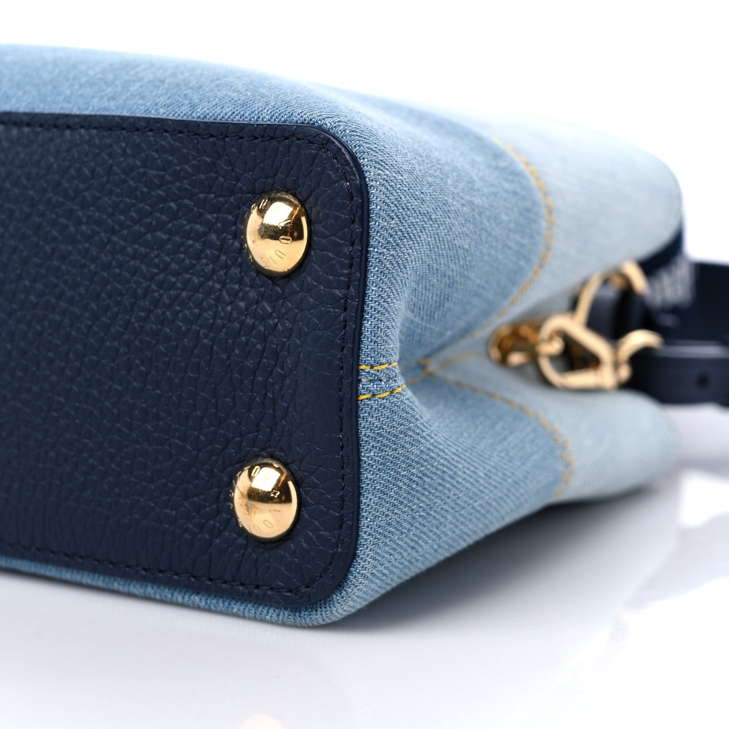 Taurillon Denim Capucines BB Navy Blue