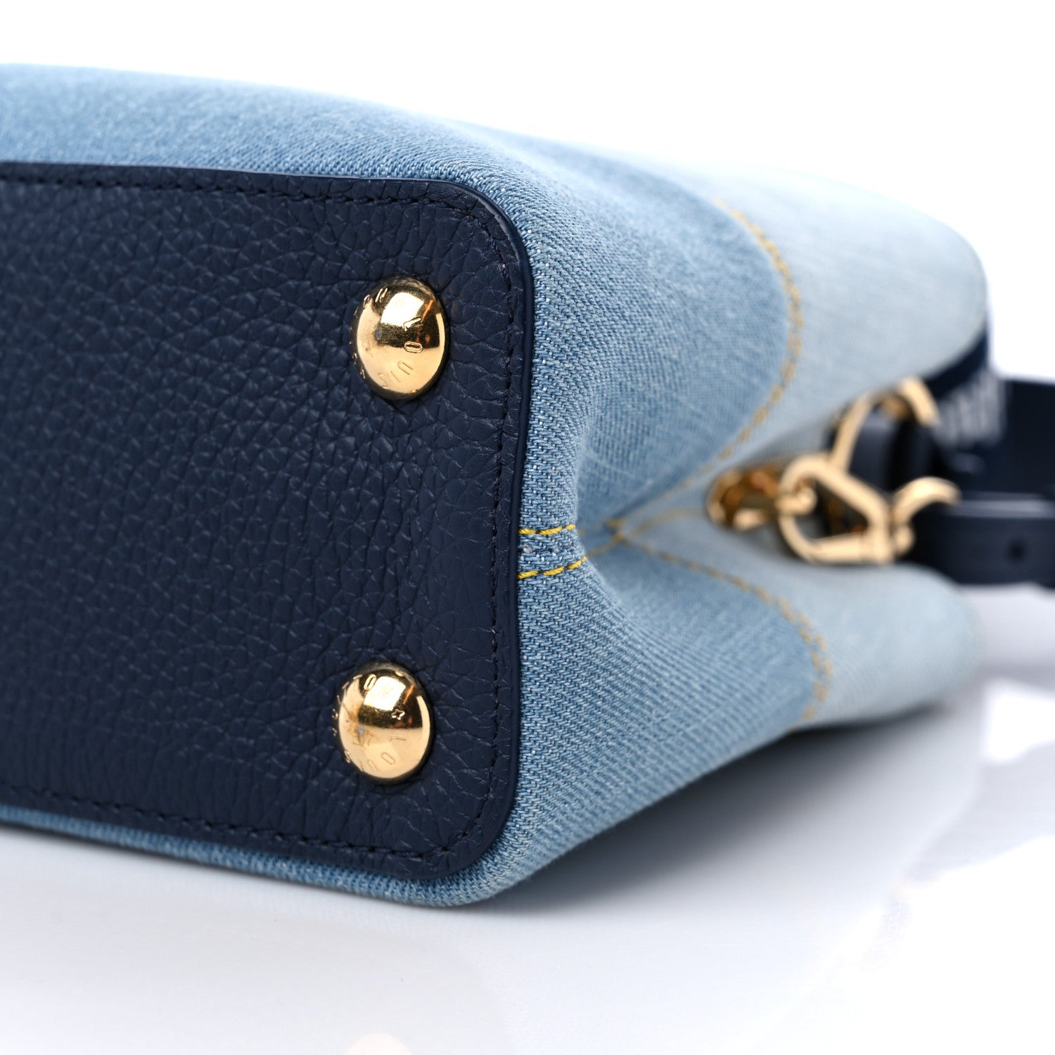 Louis Vuitton Taurillon Denim Capucines BB Navy Blue 8 of 8
