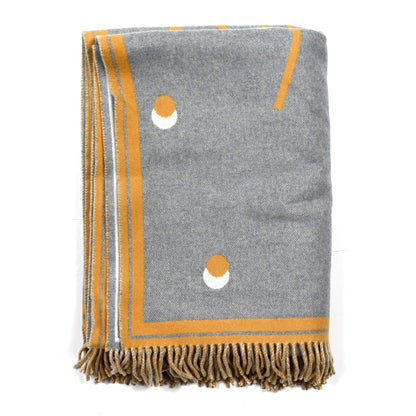 Hermes Merinos Wool Cashmere Cheval Cabriolet Blanket Galet 1 of 3