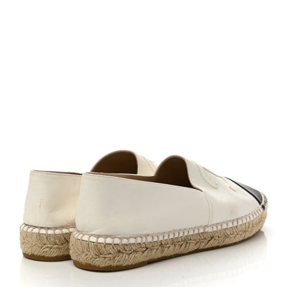 Chanel Calfskin Grosgrain CC Espadrilles 39 Ivory Black 4 of 10