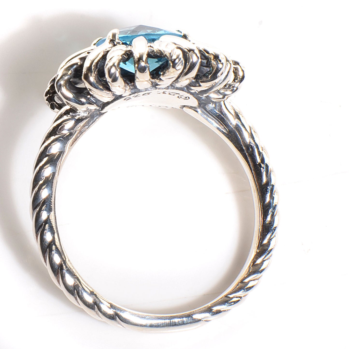Sterling Silver Blue Topaz Starburst Ring 7