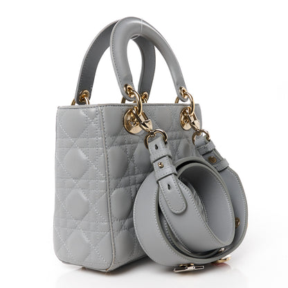 Christian Dior Lambskin Cannage Small Lucky Badges Lady Dior Grey 3 of 10