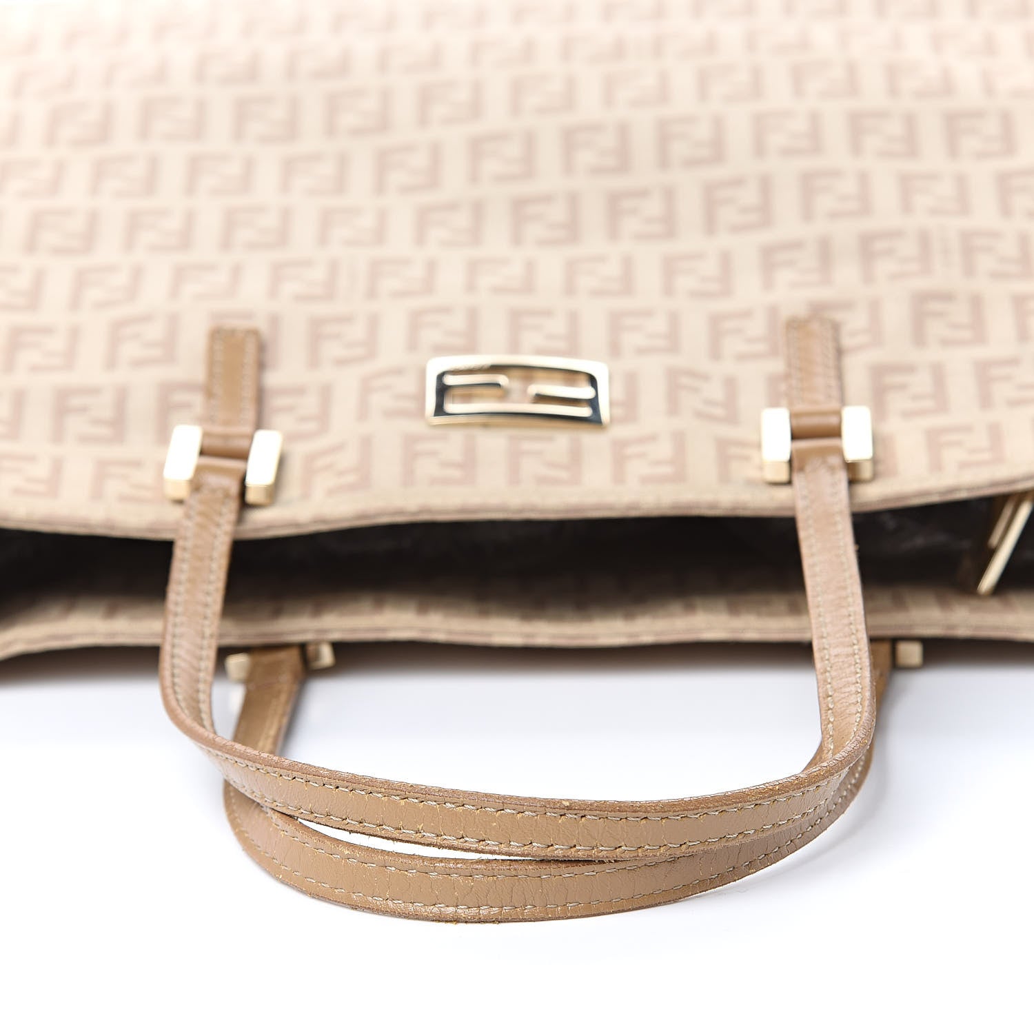 Fendi Zucchino Vitello Tote Beige Tortora 9 of 10