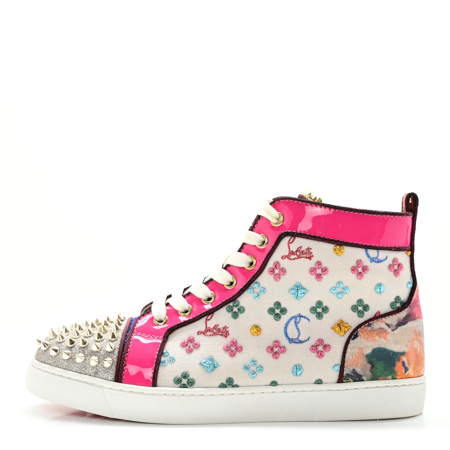 Christian Louboutin Calfskin Louis Spikes Flat Sneakers 38 Multicolor 1 of 16