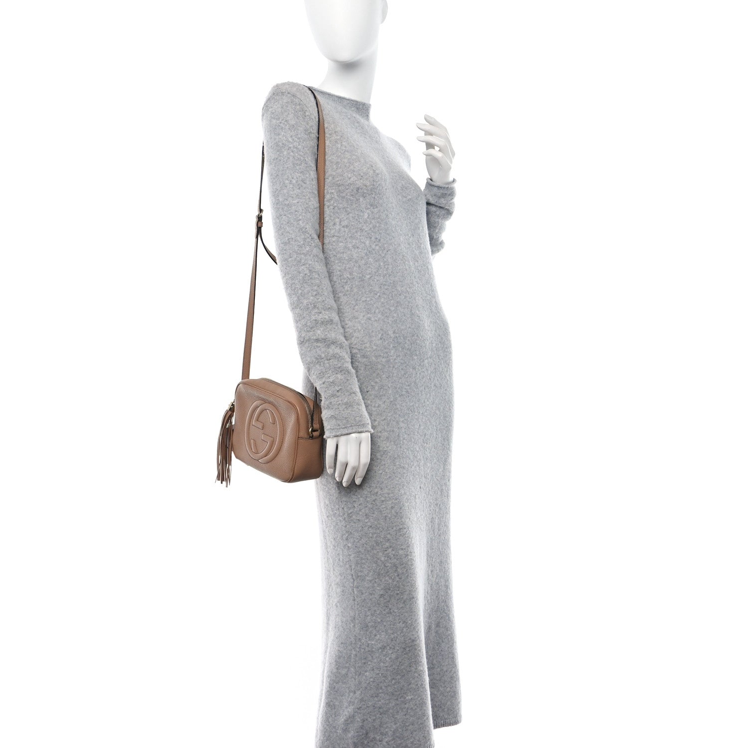 Gucci Pebbled Calfskin Small Soho Disco Bag Camelia 2 of 12