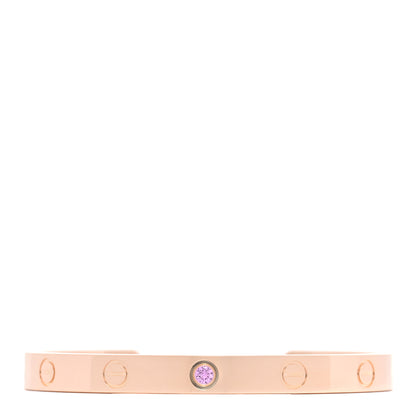 Cartier 18K Pink Gold Pink Sapphire LOVE Cuff Bracelet 17 1 of 4