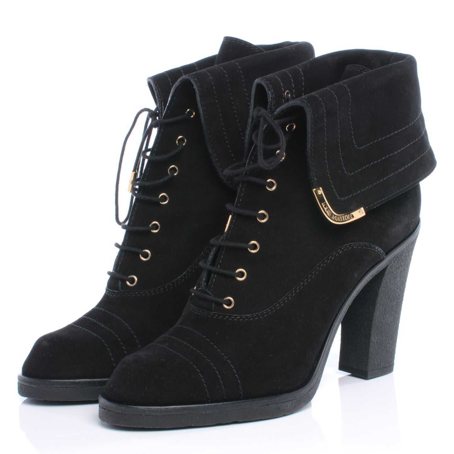 Suede Lace Up Ankle Boots 39.5 Black
