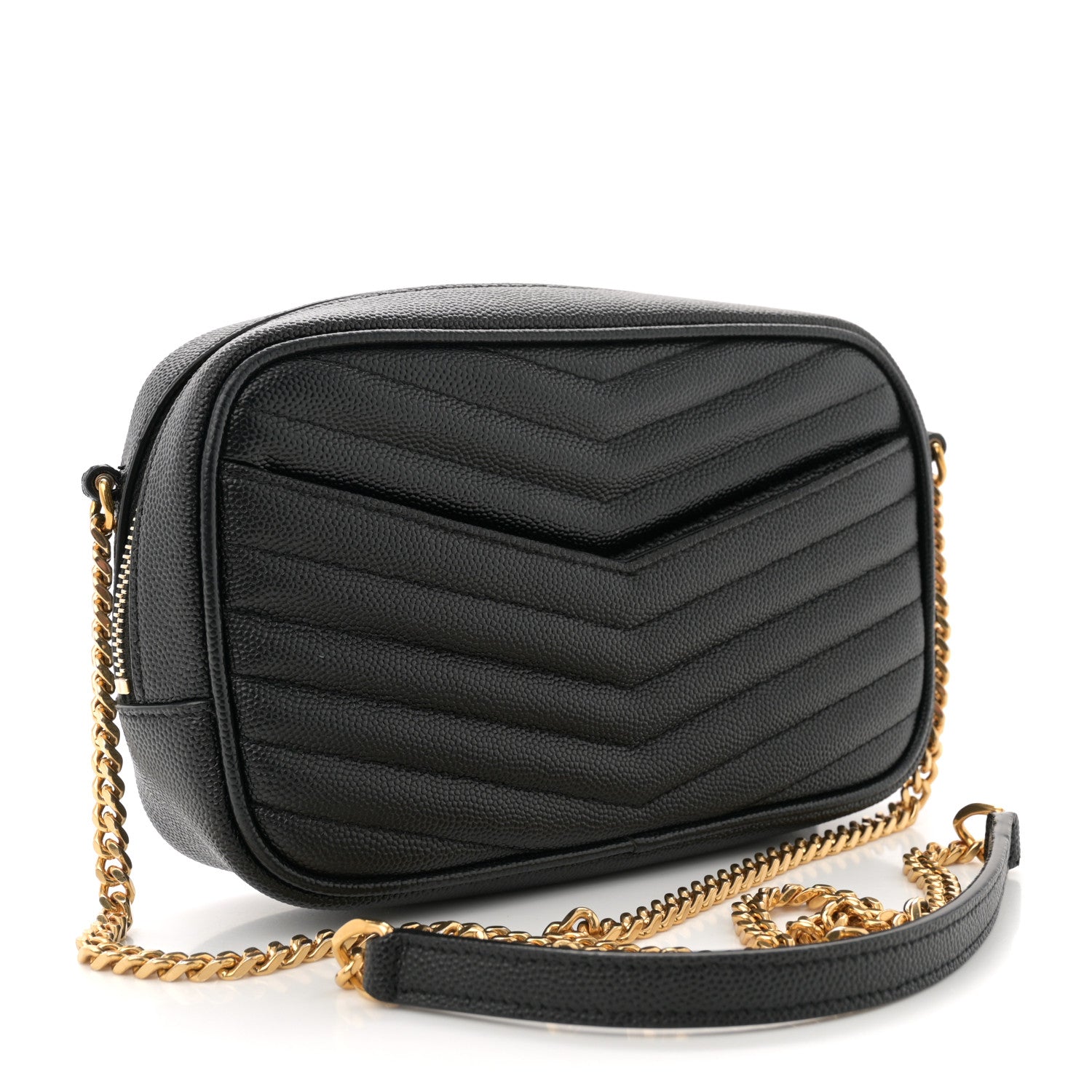 Saint Laurent Grain De Poudre Matelasse Monogram Mini Lou Camera Bag Black 3 of 11