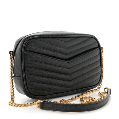 Saint Laurent Grain De Poudre Matelasse Monogram Mini Lou Camera Bag Black 3 of 11