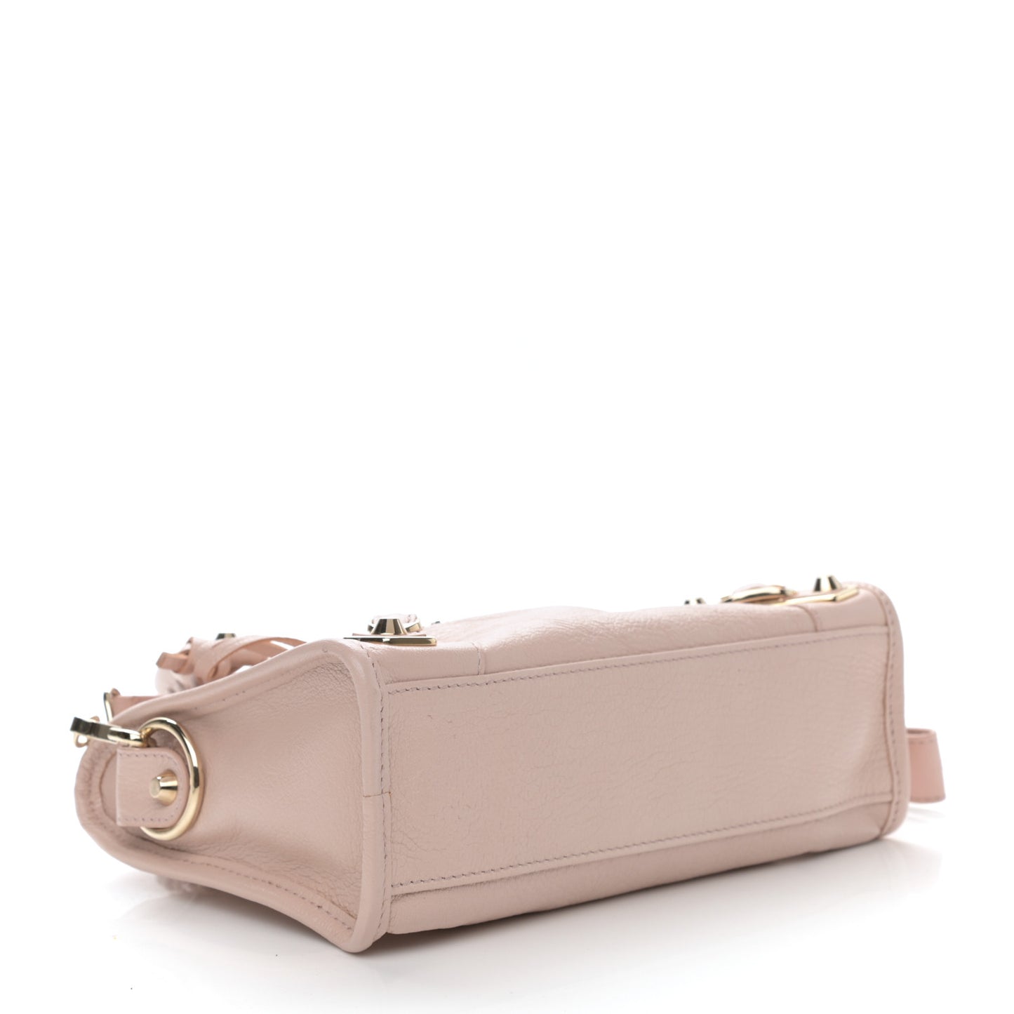 Chevre Gold Metallic Edge Hardware Mini City Rose Aubepine Bois de Rose