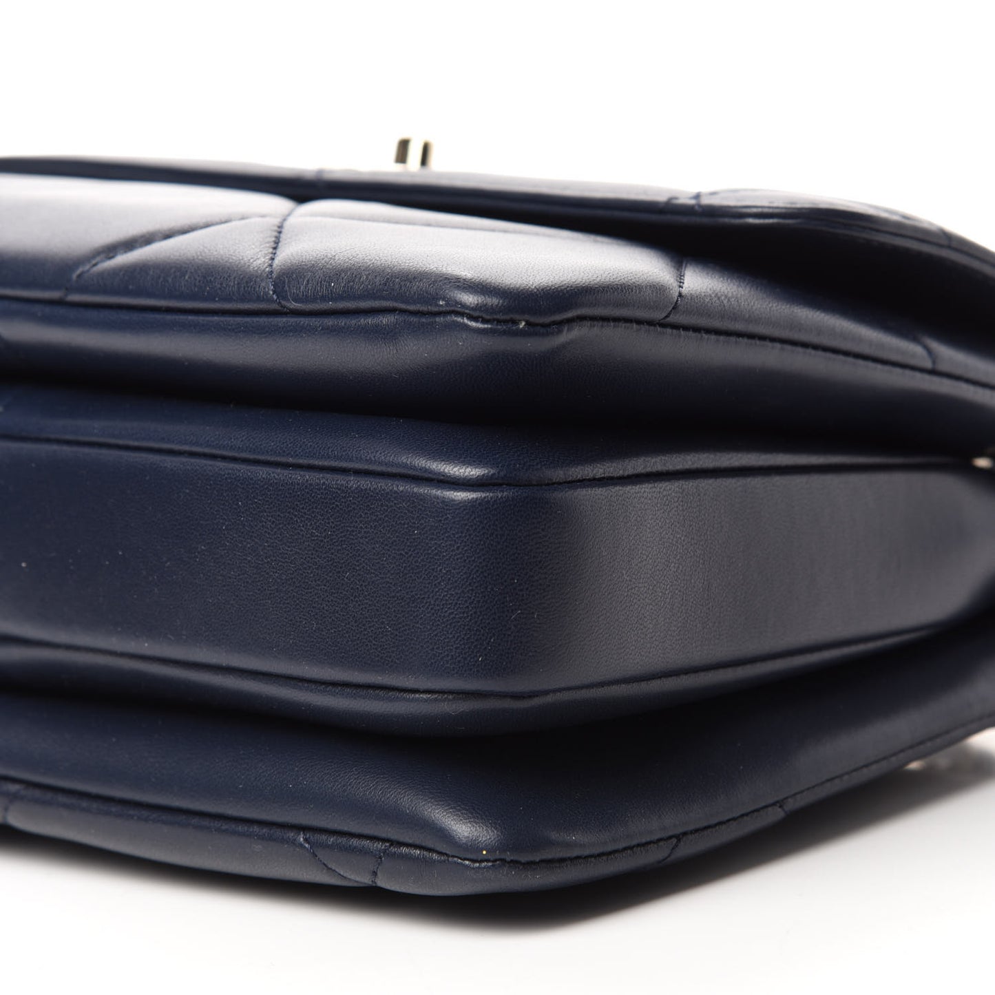 Lambskin Quilted Small Trendy CC Flap Dual Handle Bag Navy