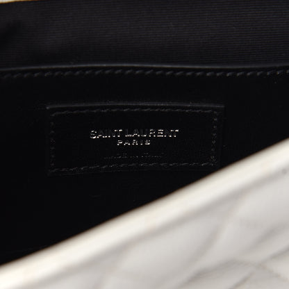 Saint Laurent Sheepskin Tri-Quilt Monogram Medium College Bag Dove White 6 of 14