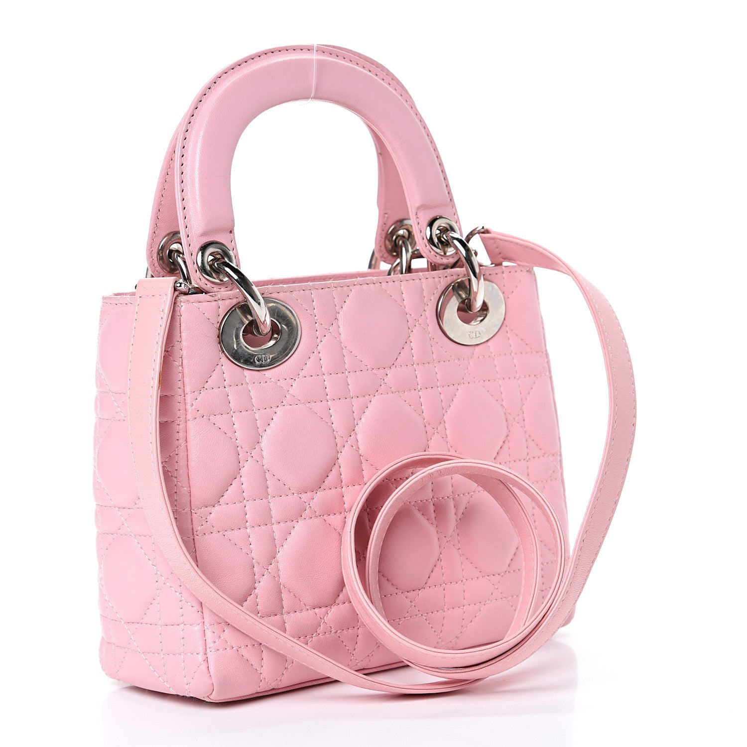 Christian Dior Lambskin Cannage Mini Lady Dior Rose Clair 2 of 14